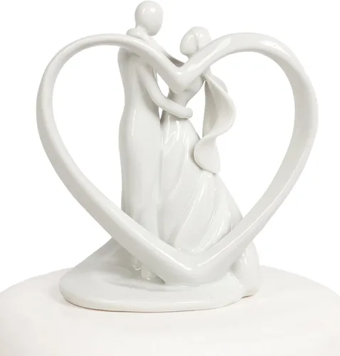 Vista 4 de Wedding Collectibles Decoración para pastel de boda con forma de corazón bailarín estilizado