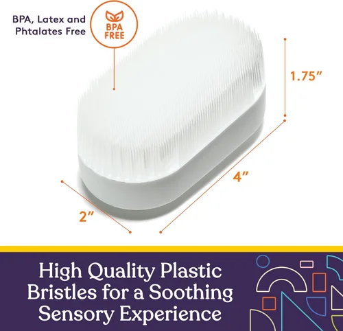 Vista 4 de Special Supplies Cepillo de terapia sensorial para cepillado ocupacional y sensorial, herramientas estimulantes y calmantes para niños y adultos