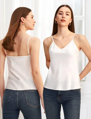 Vista 3 de LilySilk Camisola de Seda para Mujer 100% Seda de Mora de 19MM Básica Playeras Sin Mangas de Verano Top Clásico Holgado