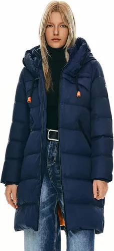 Vista 9 de Orolay - Chaqueta de invierno gruesa con capucha para mujer, tipo parka, acolchada, de plumón, con bolsillos Marrón