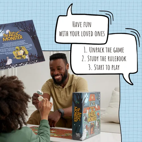 Vista 5 de El Monstruo del Ático Juego de mesa familiar Juego de mesa para adultos y familia Juego de mesa de aventura A partir de 5 años Para 2 a 4