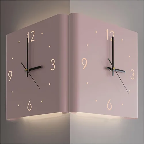 Vista 11 de KYOFIS Reloj de pared Corne de doble cara, reloj de pared digital de esquina con escala numeral, funciona con pilas, reloj de pared silencioso