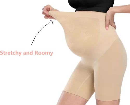 Vista 5 de Ropa moldeadora de maternidad de alta calidad "Baby Bump", ropa interior de embarazo de cintura alta a medio muslo que evita rozaduras, soporte