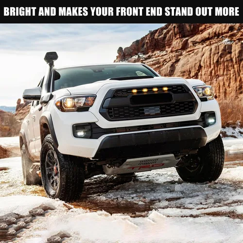 Vista 2 de Seven Sparta 4 luces LED para parrilla con adaptador de fusible compatibles con parrilla delantera Toyota Tacoma TRD Pro OEM 2016-2023