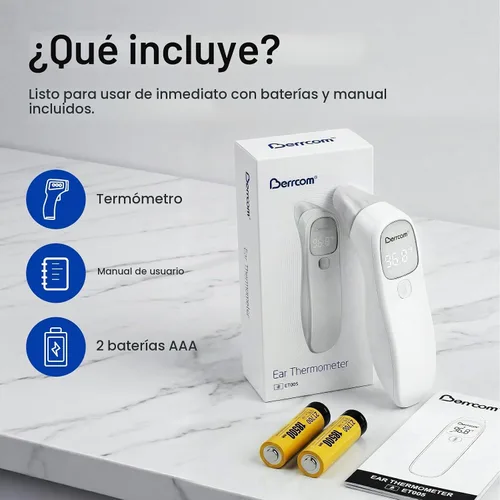 Vista 8 de Berrcom - Termómetro médico infrarrojo para frente y oído 2 en 1 para todas 2-Blanco