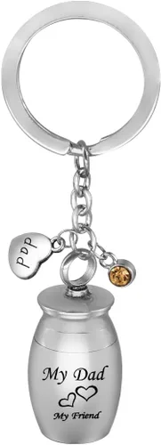 Vista 32 de COCO Park My Family My Friend Urnas para cenizas de acero inoxidable recuerdo recuerdo cremación llavero joyería tía