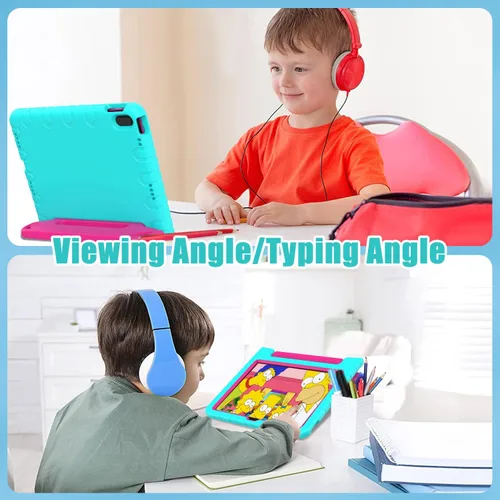 Vista 3 de Funda para iPad 10ª generación de 10.9 pulgadas, con protector de pantalla integrado y soporte de mango portátil, funda protectora a prueba
