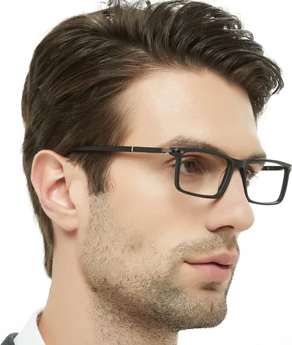 Vista 4 de OCCI CHIARI Mens Rectangle Eyewear Frame Full-Rim Non-prescription Clear Optical Glasses