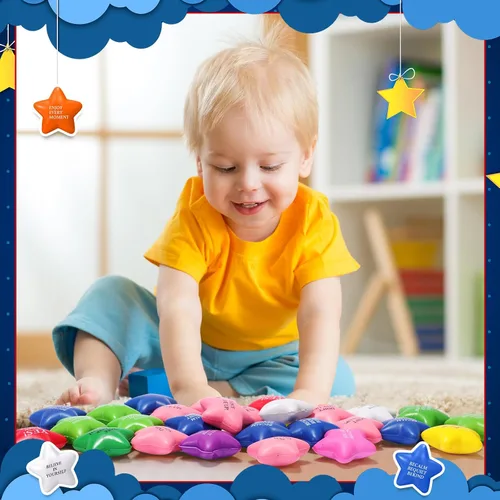 Vista 7 de Jenaai 150 bolas de estrella para el estrés, motivacional, de 2.2 pulgadas, con citas inspiradoras, mini juguete sensorial colorido para aliviar