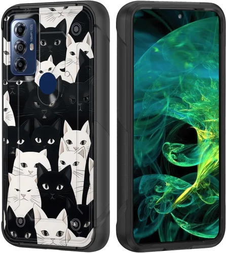 Vista 58 de Funda para Moto G Stylus 5G 2023, resistente de doble capa de policarbonato duro y silicona suave, resistente a prueba de golpes, funda protectora