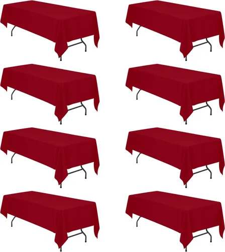 Vista 105 de BRILLMAX - Manteles para mesa rectangular de 6 pies, tela de lino de poliéster, lavable, para boda, recepción, banquete, fiesta de cumpleaños, 60 x