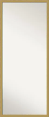 Vista 10 de Amanti Art Espejo de longitud completa no biselado (64.75 x 28.75 pulgadas), elegante marco de miel cepillada, espejo de piso, espejo de pared