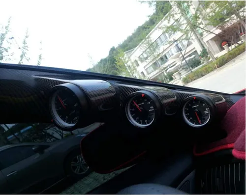 Vista 2 de Nueva cubierta de calibre de pilar de fibra de carbono compatible con Hyundai Genesis Coupe 2009-2016 (una PC)
