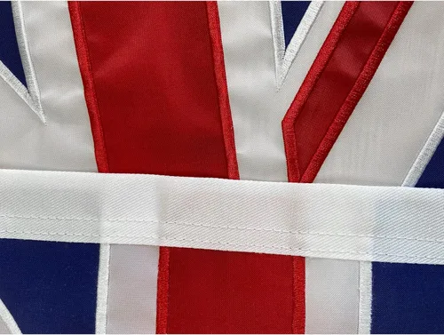 Vista 3 de Homissor Bandera británica de 12 x 18 pulgadas, bandera de barco de Inglaterra bordada, rayas cosidas, bandera del Reino Unido, 1 x 1.5, resistente