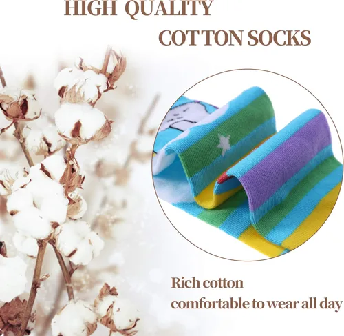 Vista 5 de Calcetines hasta la rodilla cálidos de algodón con diseño de animales para niñas