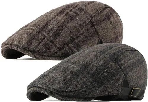 Vista 6 de paquete de 2 Algodón para hombre gorra plana Ivy Gatsby gorra sombrero