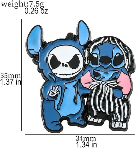 Vista 6 de Ohana - Alfileres esmaltados de puntada de anime Ohana Means Family Stitch Pines de solapa para mujeres, hombres, niñas, niños, broche, mochila