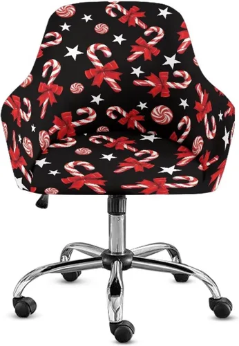 Vista 13 de Funda de asiento para silla de oficina, diseño de muñeco de nieve, con reposabrazos, reutilizable, moderna, con parte inferior elástica, fácil