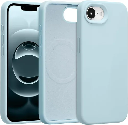 Vista 515 de Funda magnética de silicona para iPhone 13 Pro, color blanco antiguo [Compatible con Magsafe] [Forro de microfibra suave antiarañazos], funda
