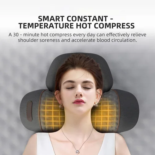 Vista 9 de Masajeador de tracción de almohada 2025 nuevo para joroba cervical - Almohada cervical 3 en 1 con terapia de calor, espuma viscoelástica para alivio