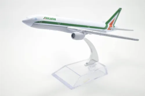 Vista 2 de TANG DYNASTY(TM 1:400 16cm B777-200 Alitalia Metal Airplane Model Plane Toy Plane