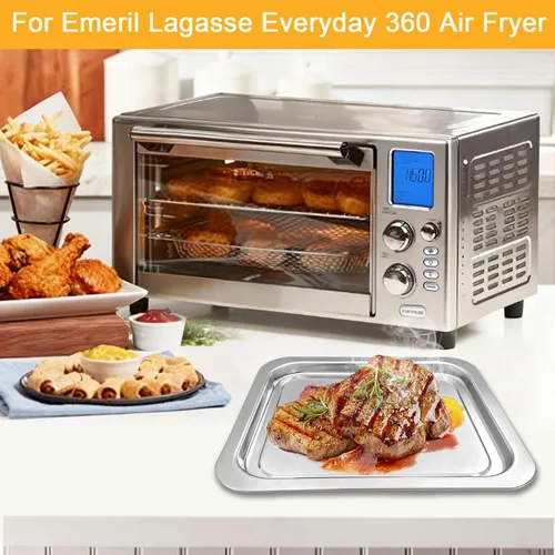Vista 3 de Piezas de repuesto para freidora de aire Emeril Lagasse Everyday 360, accesorios de freidora de aire de acero inoxidable antiadherente de grado
