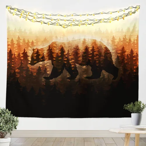 Vista 4 de Feelyou Bonito tapiz decorativo de hongos para niños, manta de pared de hongos de dibujos animados para niños, adolescentes, hongos kawaii