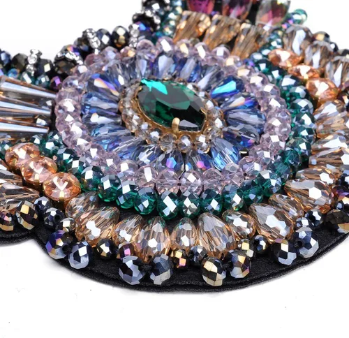 Vista 5 de Collar de cristal con estrás, gargantilla gruesa, collar con colgante, collar de moda para mujer