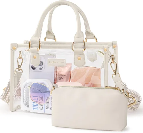 Vista 10 de PACKISM Bolsa transparente aprobada para estadios, bolsa transparente para eventos de estadio con bolsa interior, perfecta para eventos deportivos