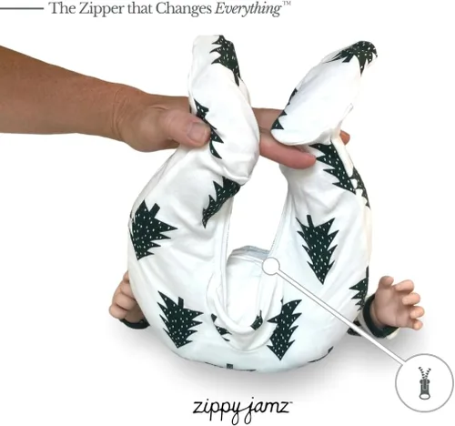 Vista 14 de ZippyJamz - Pijama orgánica para bebé con pies y cremallera para cambiar pañales fácil y rápido