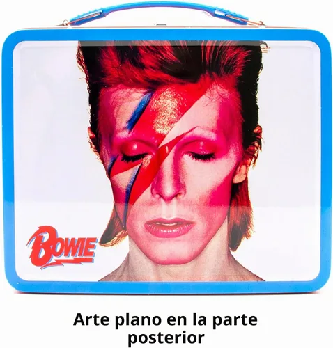 Vista 4 de AQUARIUS David Bowie Aladdin Sane - Caja de almacenamiento de lata resistente con mango de plástico y cubierta frontal en relieve, mercancía