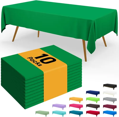 Vista 111 de Smiry - Juego de 6 manteles desechables, 54 x 78 pulgadas, manteles impermeables rectangulares para fiestas, cubierta de mesa de plástico