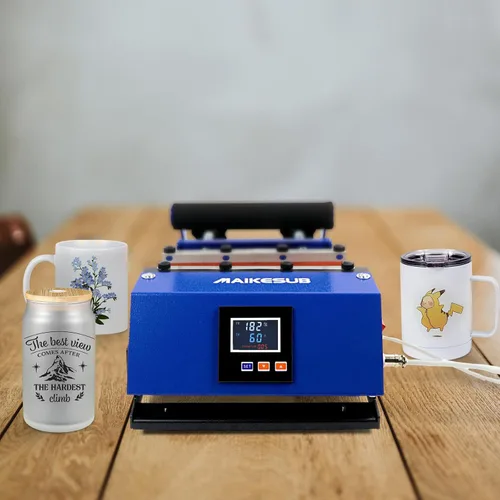 Vista 6 de Máquina de prensa de calor para vasos MAIKESUB para vasos en blanco de 16-30 oz Skinny Jar de vidrio con configuración de temperatura y temporizador