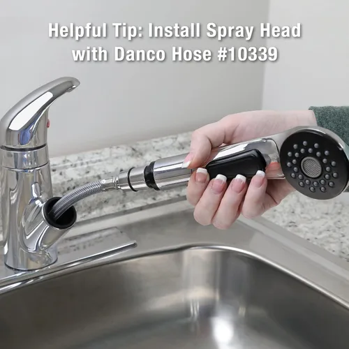Vista 3 de Danco 10409 - Cabezal de espray extraíble para cocina, níquel cepillado