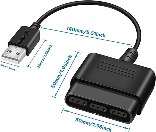 Vista 5 de vienon Convertidor adaptador de controlador PS2 a USB paquete de 2 compatibles con PS1PS2 controlador Gamepad a PS3PC controlador sin necesidad