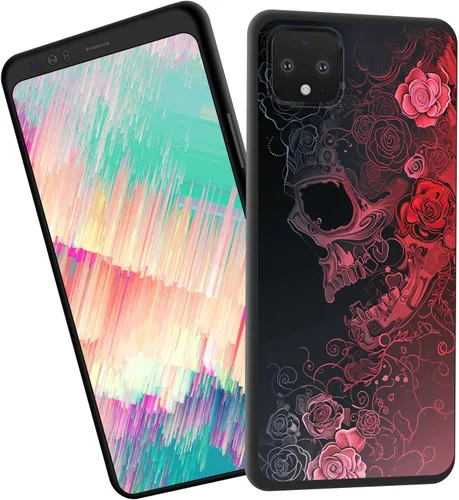 Vista 125 de Funda delgada para Google Pixel 4 XL, funda delgada de silicona de TPU suave a prueba de golpes para Google Pixel 4 XL, cruz negra