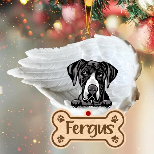 Vista 16 de Adorno de perro afgano de 1 ángel, adorno acrílico 2D personalizado conmemorativo para perros, regalo por pérdida de mascotas, regalo