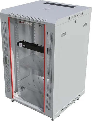 Vista 16 de Sysracks Gabinete para rack de servidor de montaje en pared 6U, rack de red de bloqueo de 19 pulgadas, 24 pulgadas de profundidad, puerta de vidrio