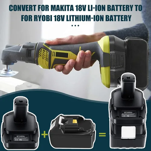 Vista 5 de OBOLTS MT20RNL Adaptador para batería Makita de 18 V a batería Roybi de 18 V, la mayoría de las baterías para MAKITA: BL1860B / BL1860 / BL1850B