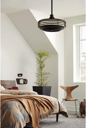 Vista 5 de Progress Lighting Sanford - Ventilador de techo cerrado para interiores y exteriores de 24 pulgadas con luz LED Delivers powerful airflow and LED
