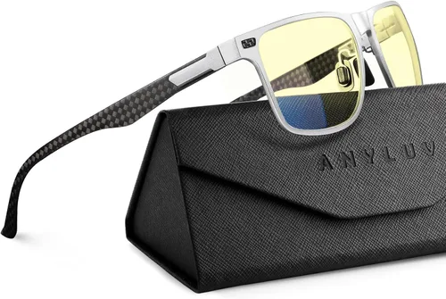 Vista 18 de ANYLUV Blue Light Glasses Men, Carbon Fiber Working Blue Light Blocking Glasses Relieve Eyestrain for Men Women