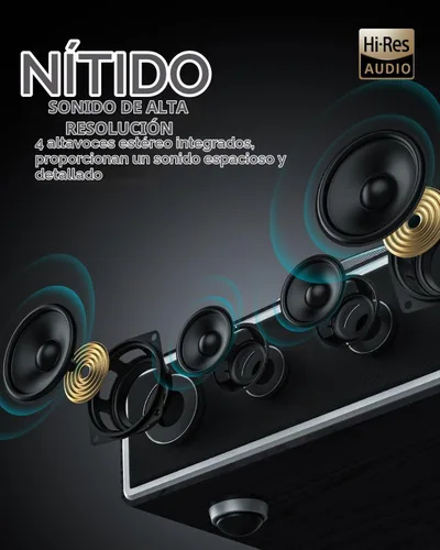 Vista 3 de QLEARSOUL ONE-Q - Tocadiscos de vinilo (negro), tocadiscos HiFi todo en uno con altavoces integrados, Bluetooth 5.4, preamplificador phono, cartucho