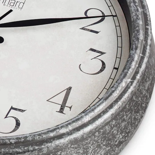 Vista 5 de Bernhard Products Reloj de pared rústico de 14 pulgadas, silencioso, sin tictac, funciona con pilas, decorativo, texturizado, rústico, granja, gris