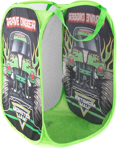Vista 2 de Jay Franco Monster Jam Grave Digger - Juego de cama matrimonial con cesta desplegable