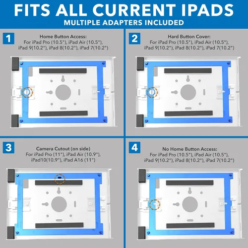 Vista 2 de Mount-It! Quiosco antirrobo para tableta, gabinete de tableta de encimera con bloqueo con base independiente, carcasa universal para iPads Gen 7, 8