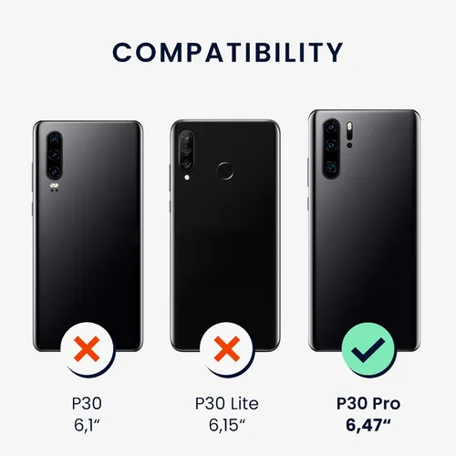 Vista 2 de kwmobile Funda compatible con Huawei P30 Pro - Funda de silicona TPU con acabado suave - Negro mate