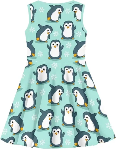 Vista 4 de Vestido casual para niñas, lindos trajes sin mangas, tallas 3-16