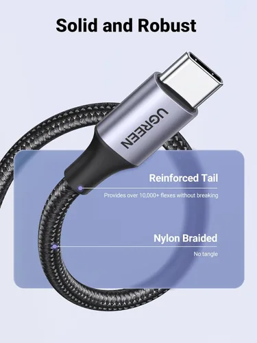 Vista 6 de UGREEN Cable USB a USB C, cable Carplay de automóvil USB A a tipo C, cable USB C trenzado de carga rápida compatible con iPhone 16/16 Plus/16