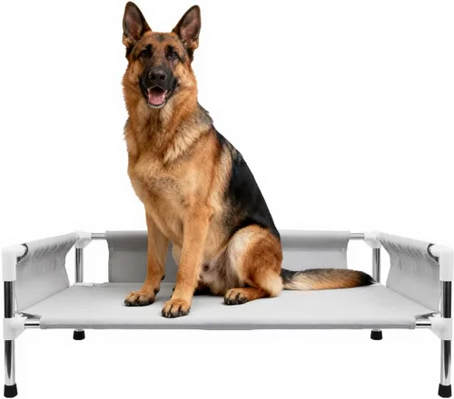 Vista 9 de Makerfire Cama elevada para perro, sofá cama elevada para perros medianos, cuna refrescante desmontable para interiores y exteriores, con patas
