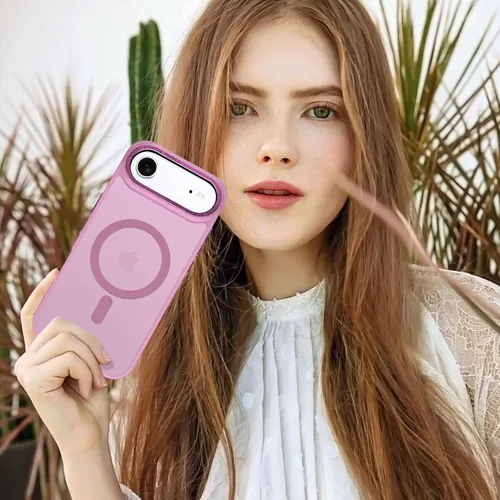 Vista 353 de Anuck - Funda magnética para iPhone 11 compatible con MagSafe, carcasa trasera mate translúcida dura, borde de TPU, delgada, resistente a impactos